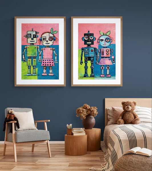 Perfectly Imperfect Pair Retro-Futurist Matte Paper Poster - Pop Art