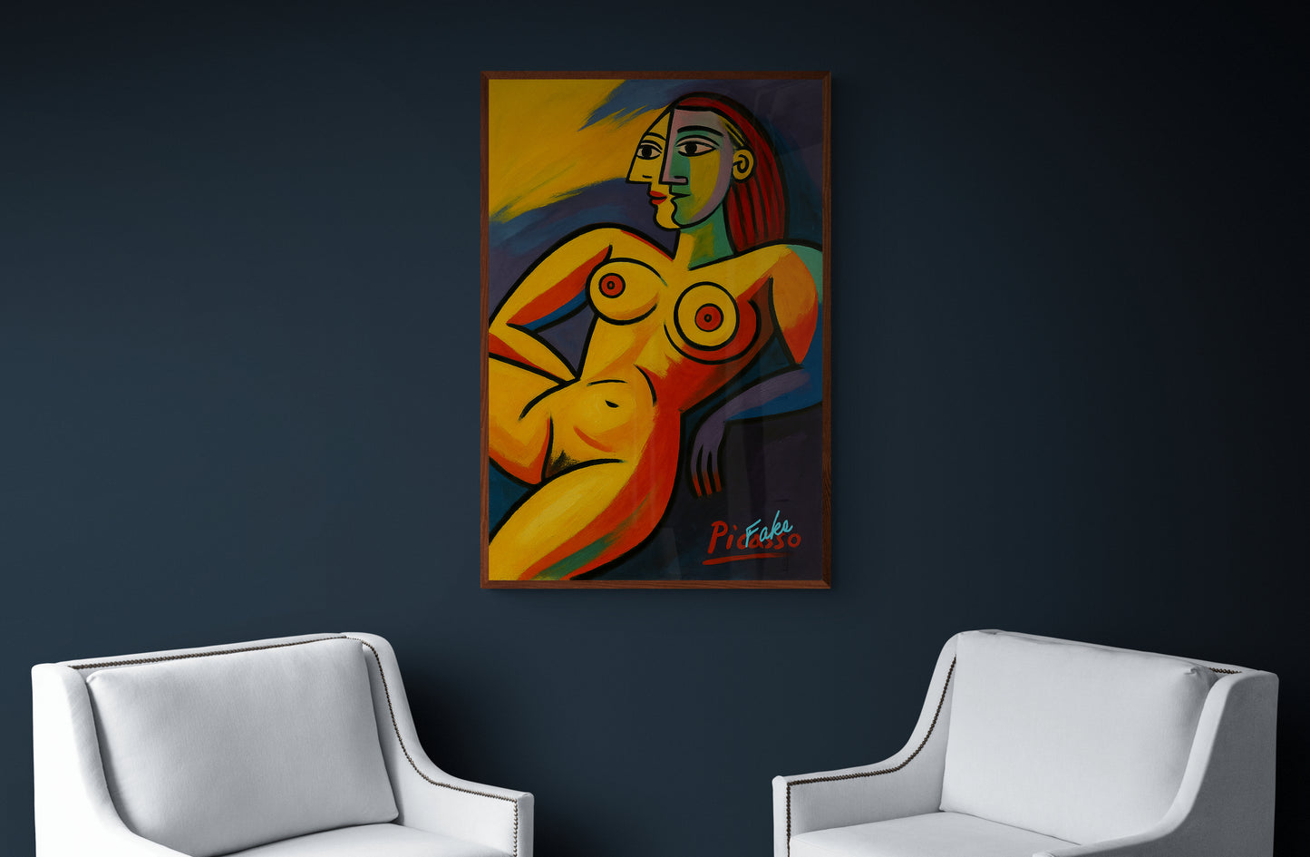 Picasso-Inspired Cubist Nude Poster on Matte Paper - Modern Style