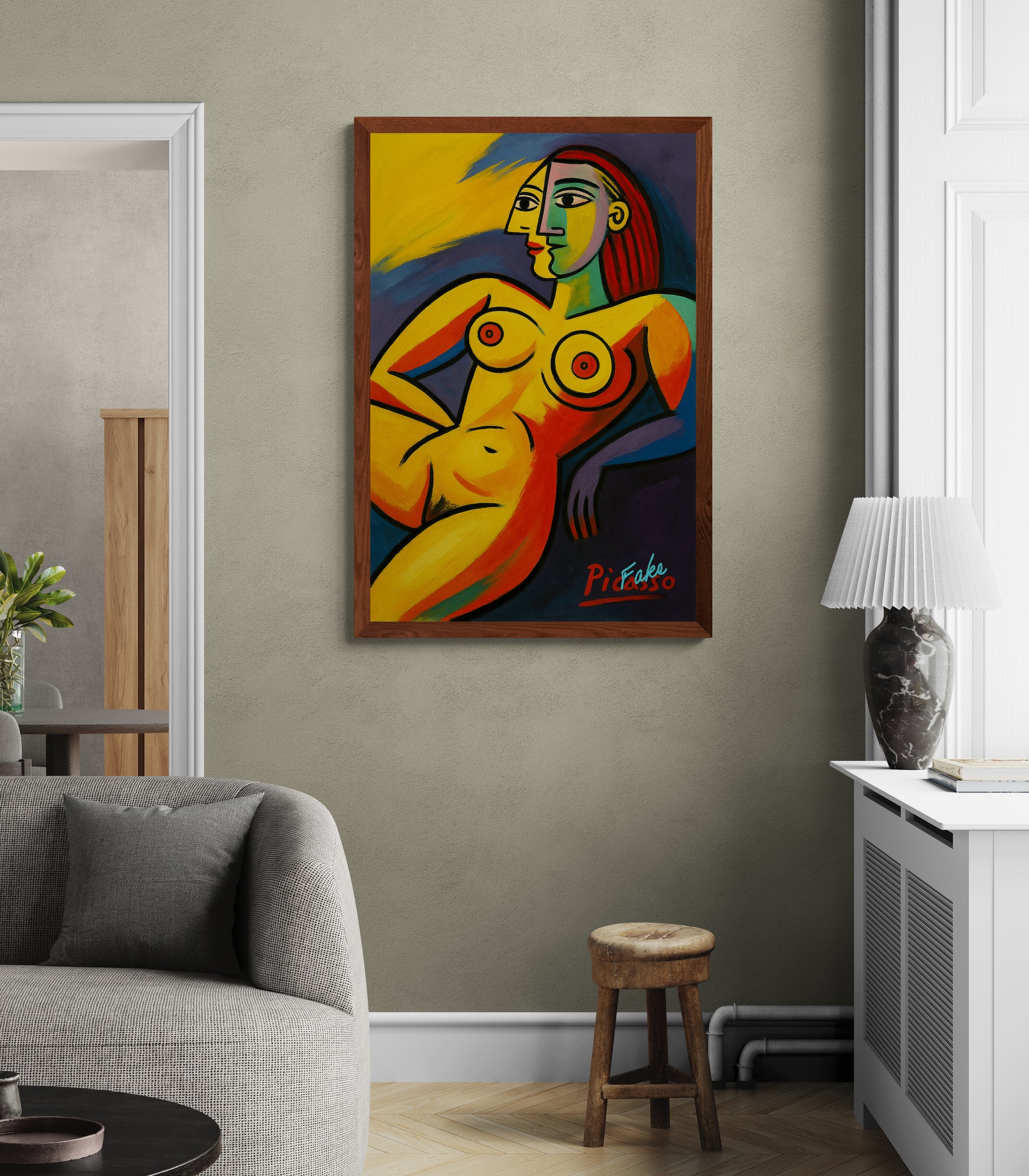 Picasso-Inspired Cubist Nude Poster on Matte Paper - Modern Style