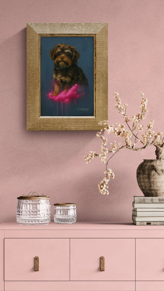 Rosy Cloud Pup Matte Paper Poster - Pop-Art Aesthetic