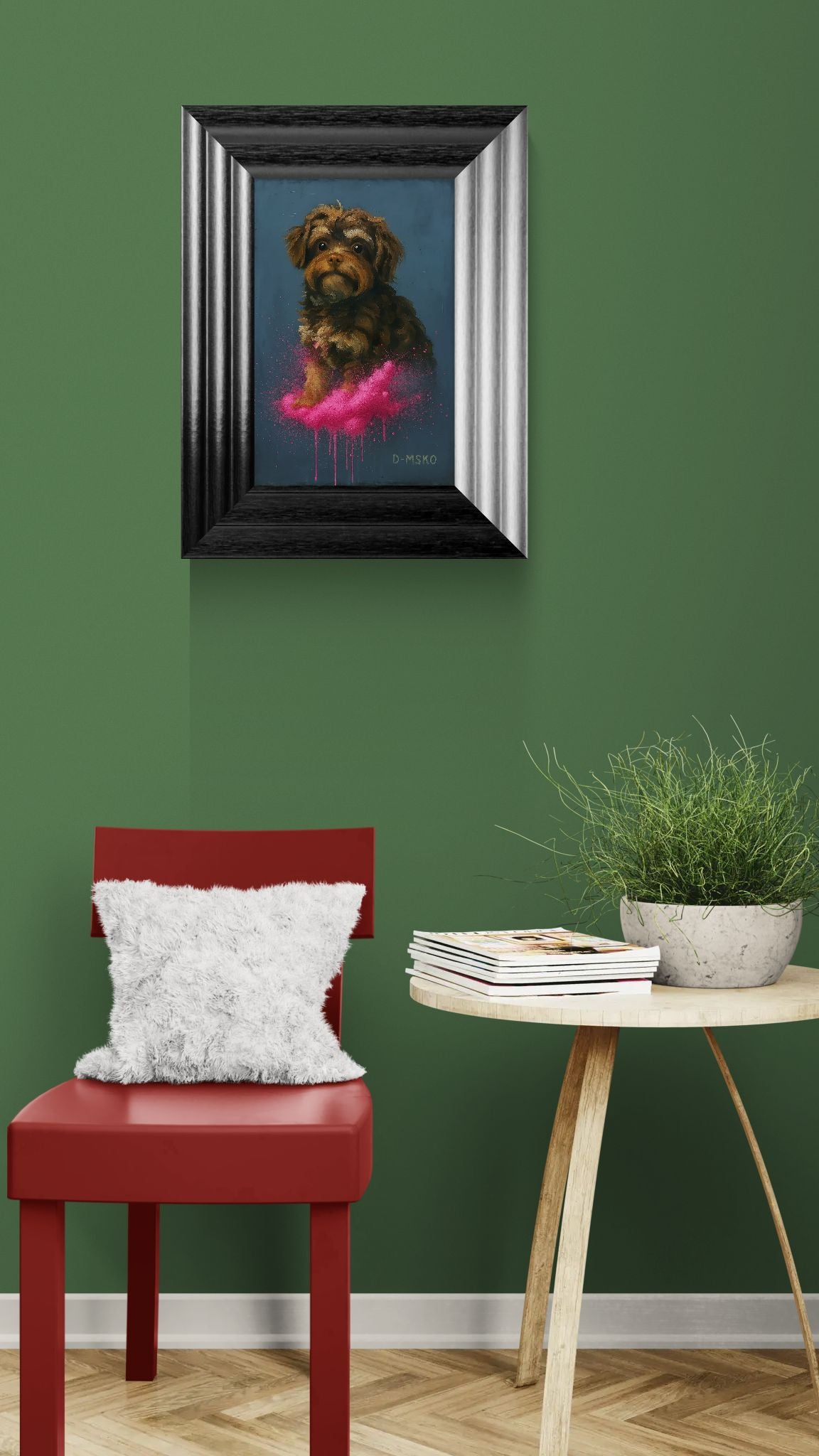 Rosy Cloud Pup Matte Paper Poster - Pop-Art Aesthetic