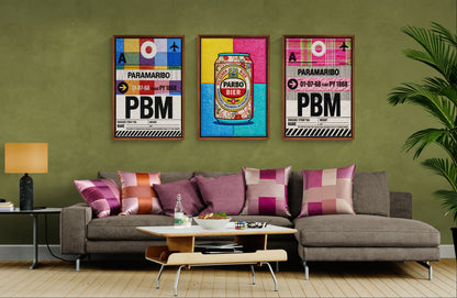 Paramaribo PBM ingelijste canvas quiltstijl vintage-reis