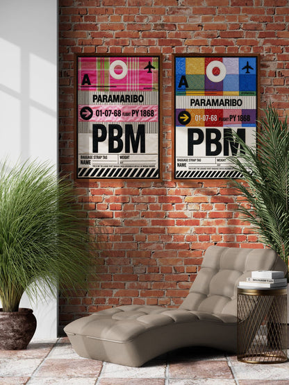 Paramaribo PBM ingelijste canvas quiltstijl vintage-reis
