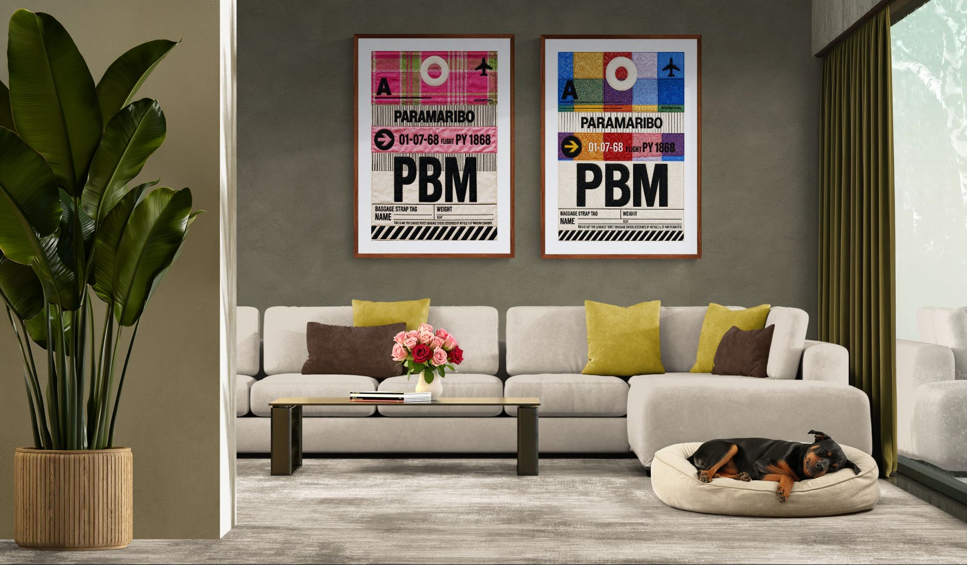 Paramaribo PBM Quilted-Style Luggage-Tag Matte Paper Poster