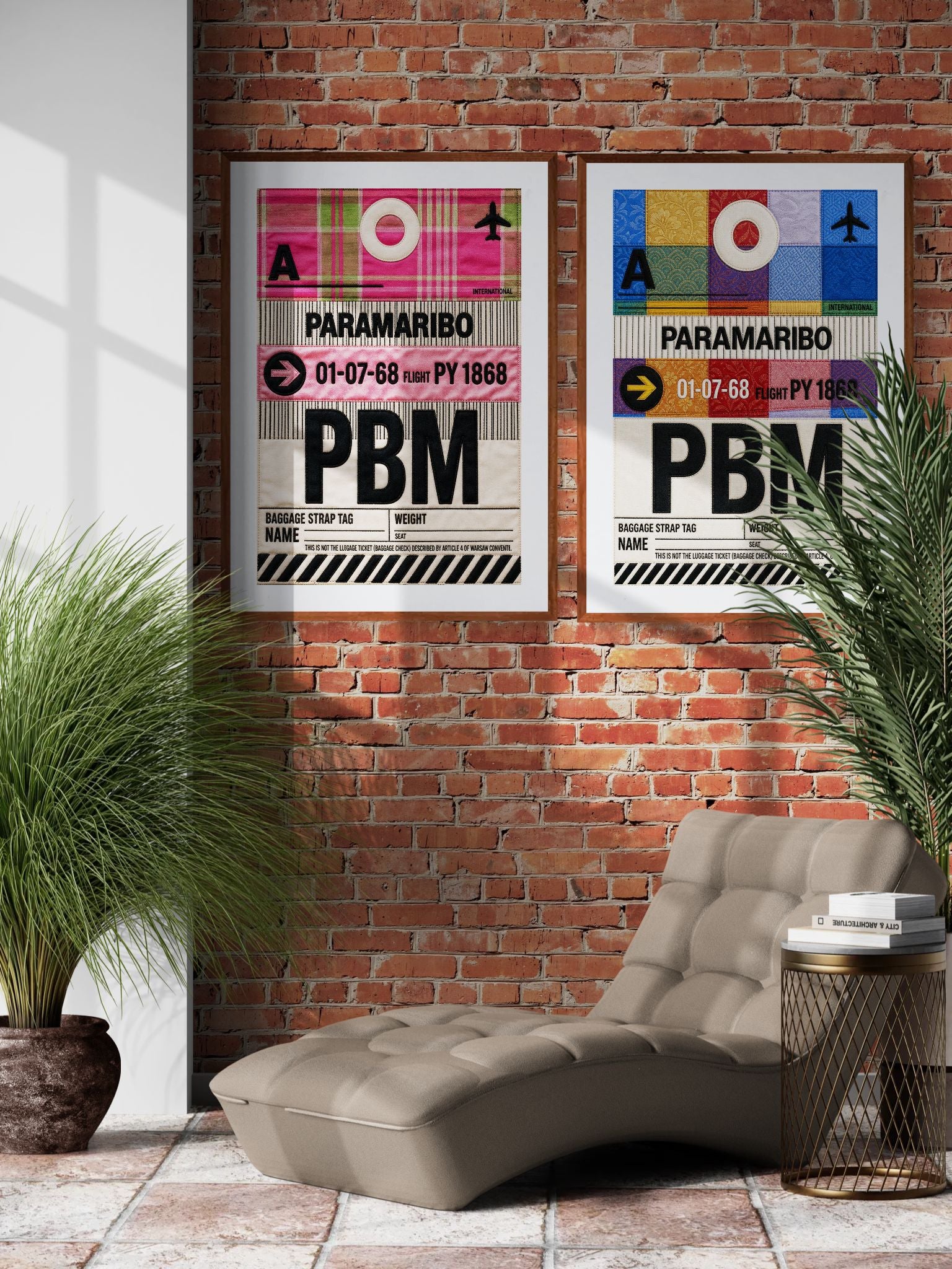 Paramaribo PBM Quilted-Style Luggage-Tag Matte Paper Poster