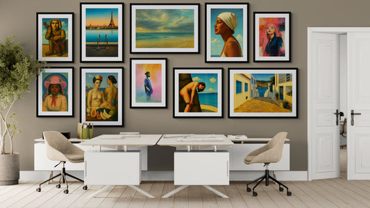 The Violinist Surreal-Figurative Matte Paper Poster - Modernist Style