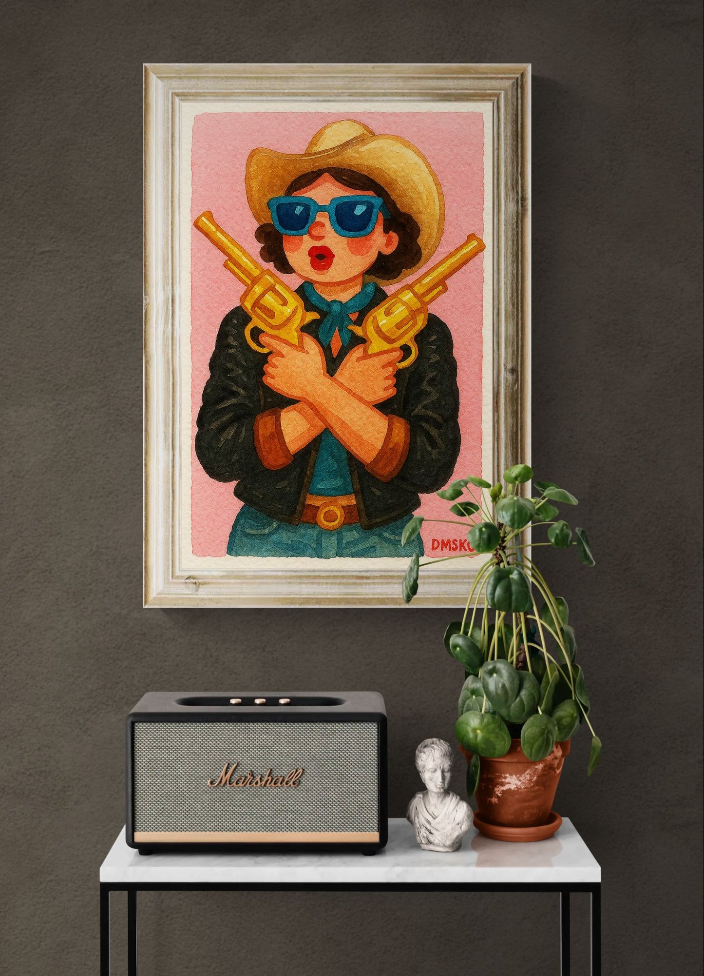 Pop-Art Cowgirl: Vintage Western Matte Poster