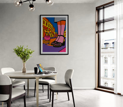 Chihuahua Pop-Art Poster on Matte Paper in Lichtenstein Style