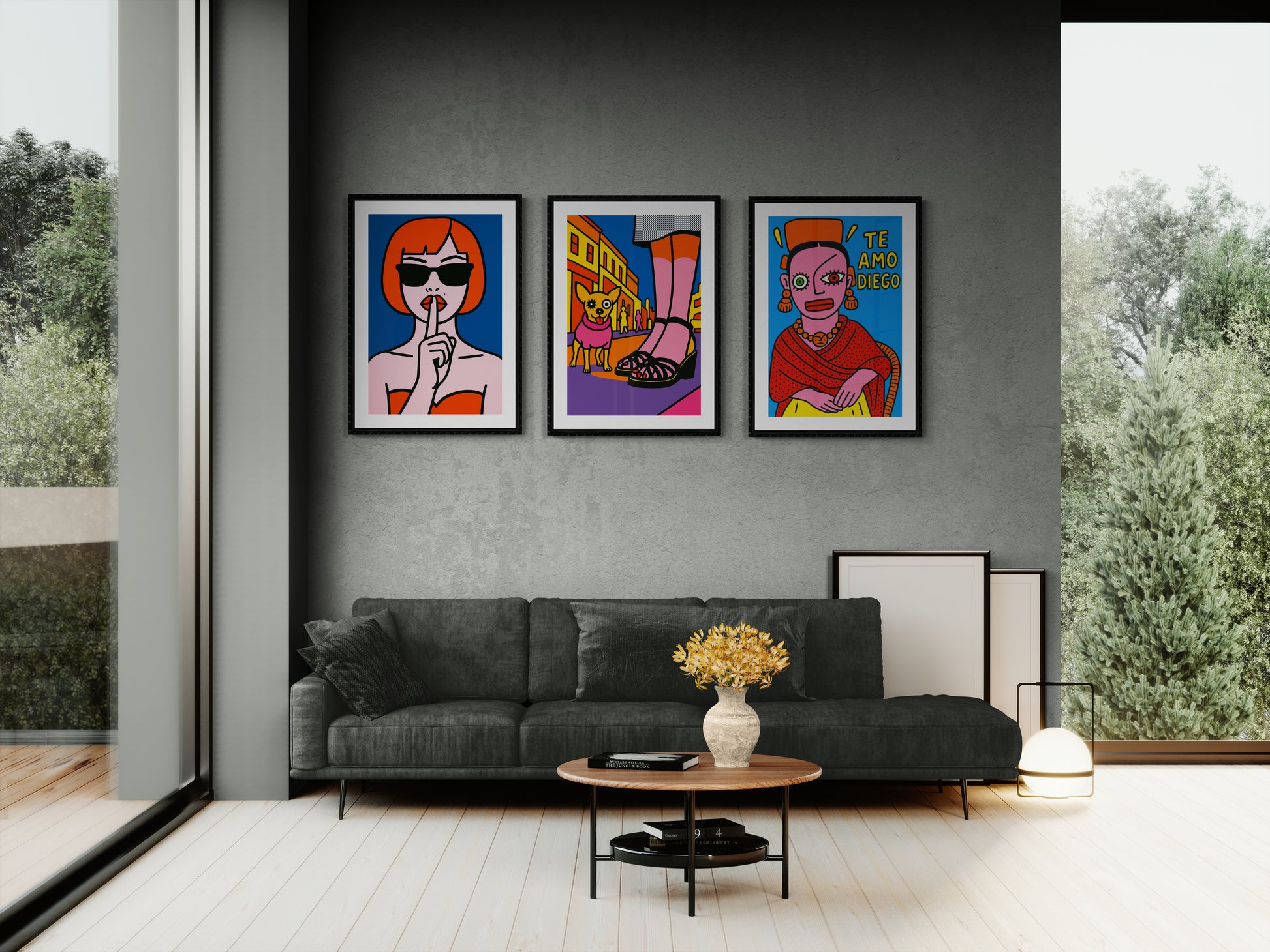 Chihuahua Pop-Art Poster on Matte Paper in Lichtenstein Style