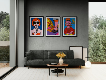 Chihuahua Pop-Art Poster on Matte Paper in Lichtenstein Style