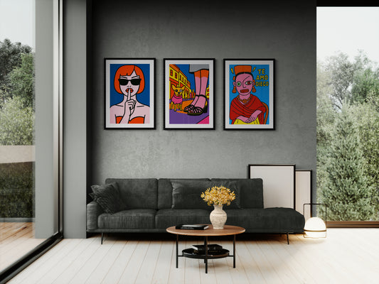 Chihuahua Pop-Art Poster on Matte Paper in Lichtenstein Style