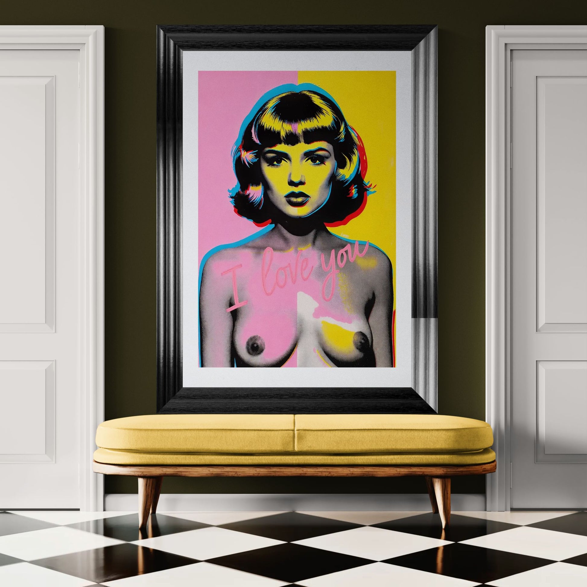 Portrait with Declaration Halftone Matte Paper Poster - Pop Art
