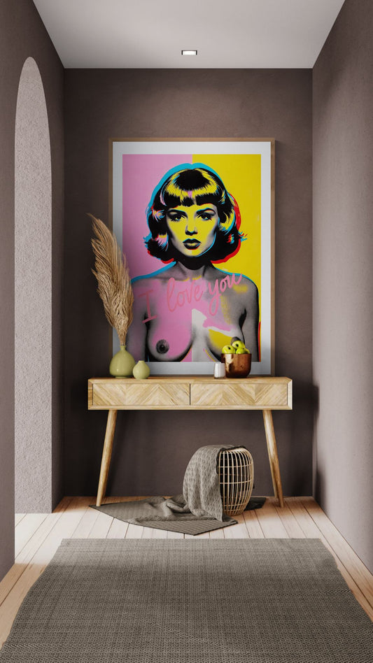 Portrait with Declaration Halftone Matte Paper Poster - Pop Art