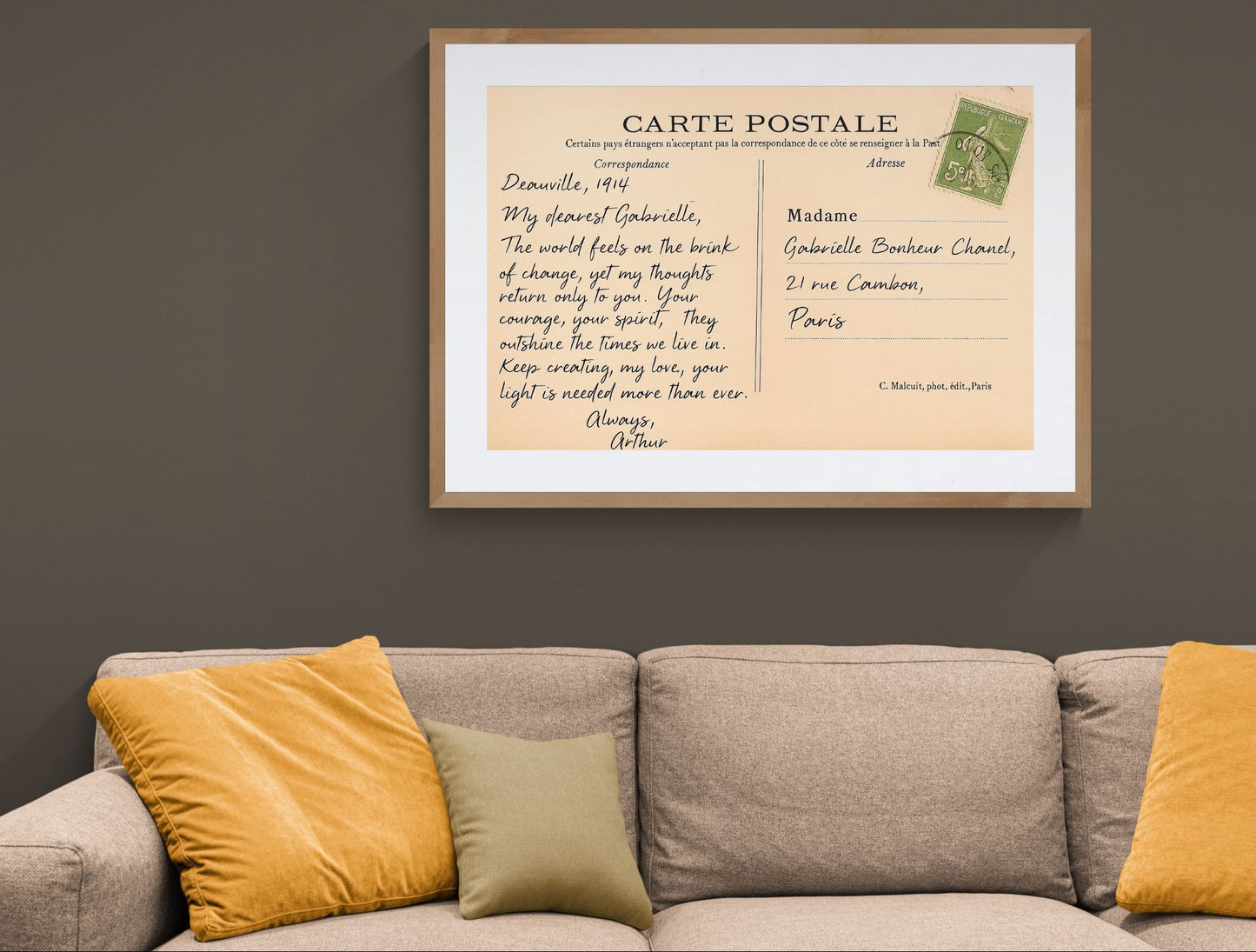 Postcard to Chanel Vintage-Style Matte Paper Poster