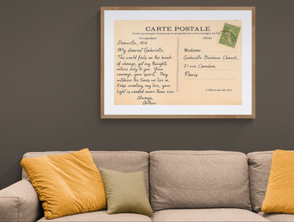Postcard to Chanel Vintage-Style Matte Paper Poster