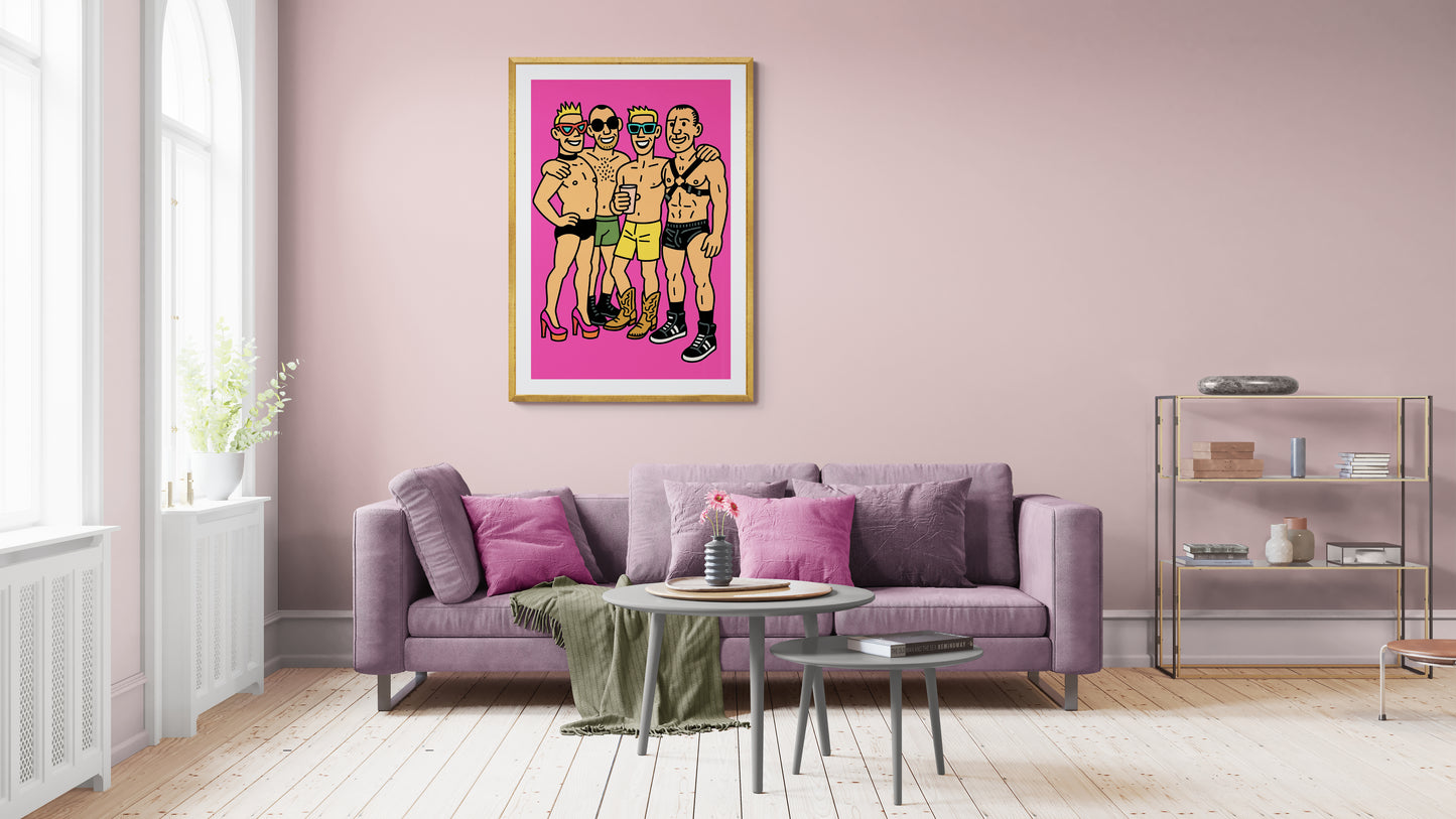 Pride Squad Rainbow Energy Queer-Art Matte Paper Poster - Pop Art