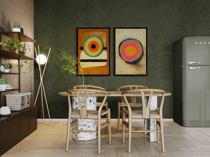 Pulse of Color: Bauhaus Mid-Century Matte Poster