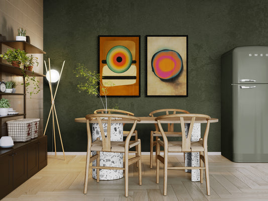 Pulse of Color: Bauhaus Mid-Century Matte Poster