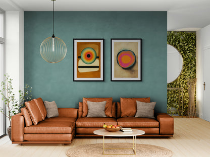 Pulse of Color: Bauhaus Mid-Century Matte Poster