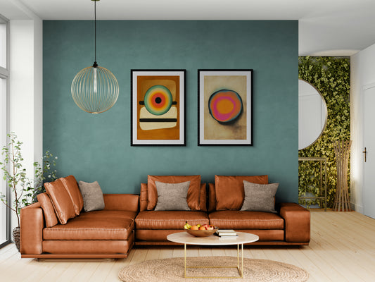 Pulse of Color: Bauhaus Mid-Century Matte Poster