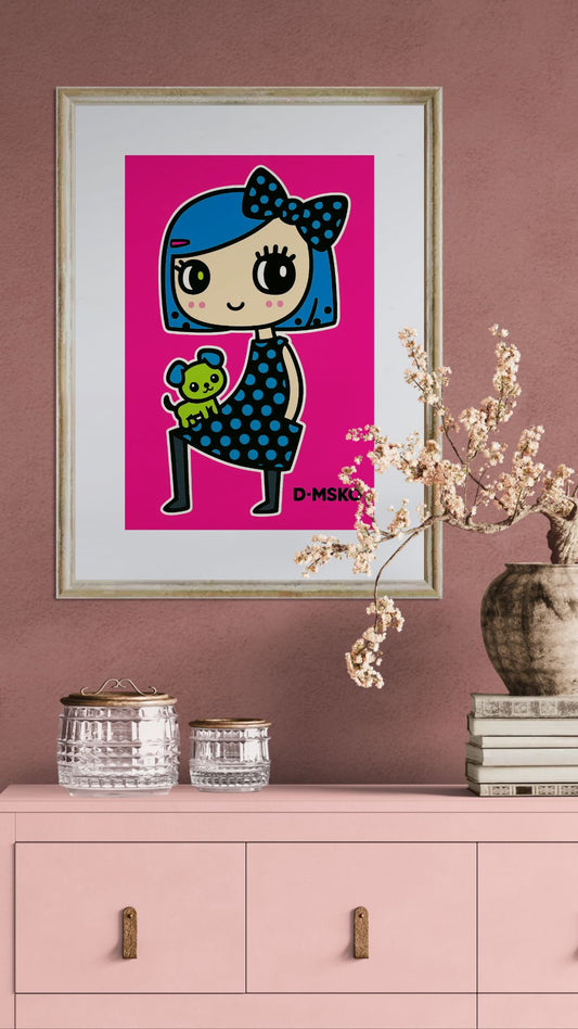 Puppy Love Pop-Kawaii Matte Paper Poster