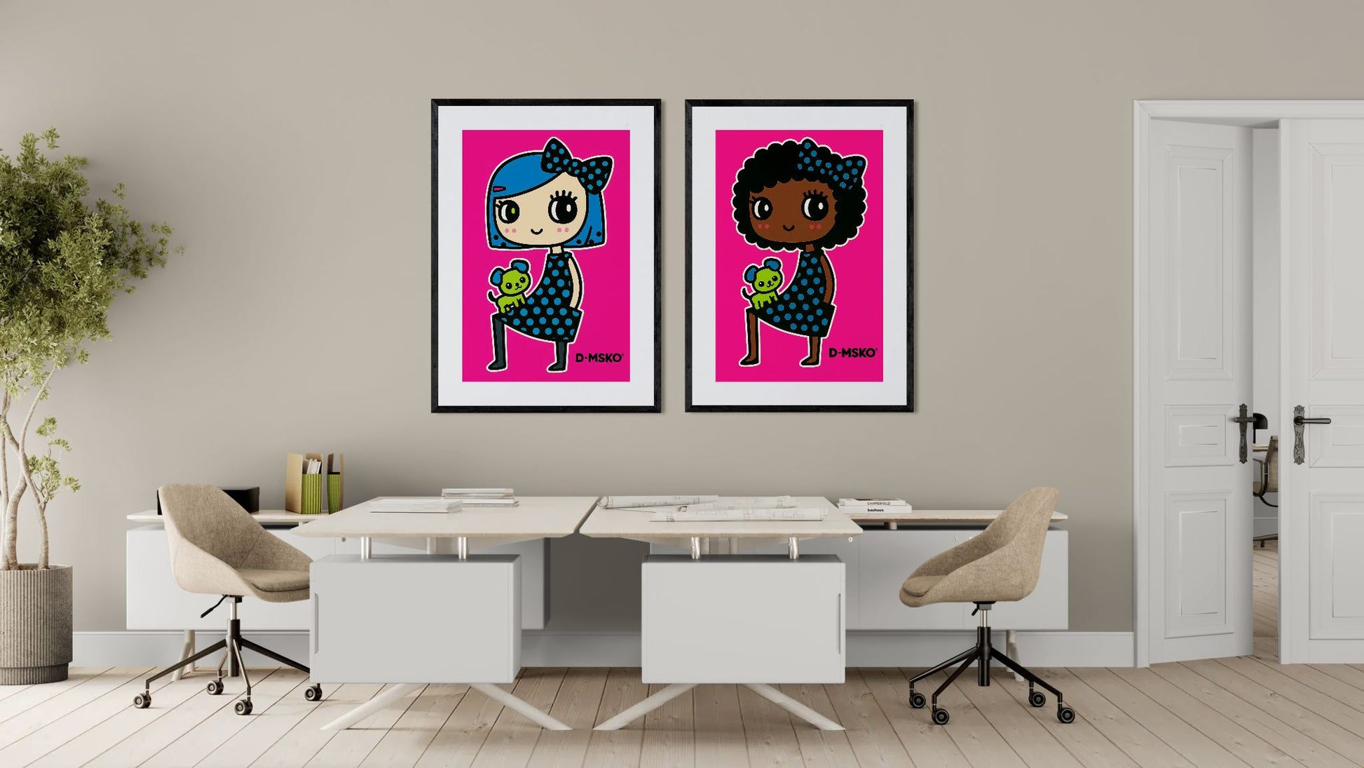 Puppy Love Pop-Kawaii Matte Paper Poster