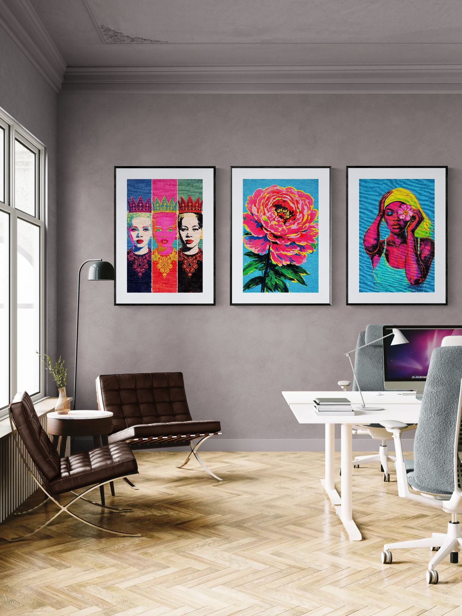 Queens in Colour Pop-Art Matte Poster in Warhol Style