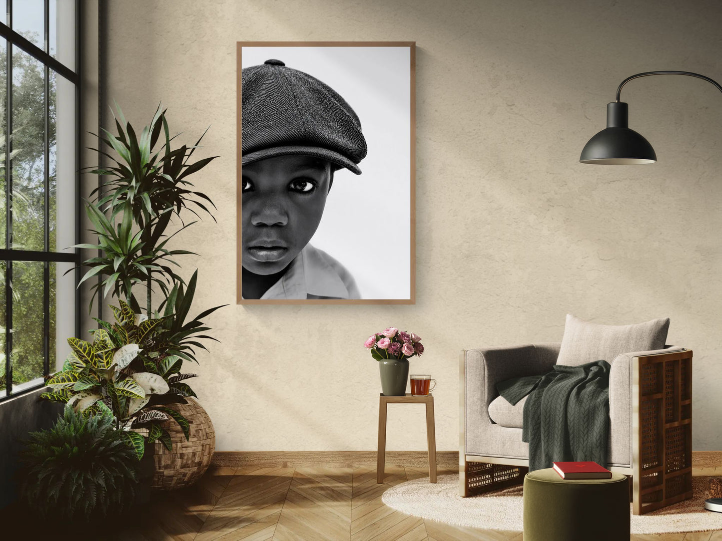 Quiet Classic Monochromer Flat-Cap Poster, Matt