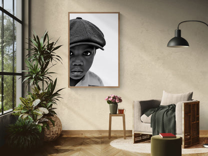 Quiet Classic Monochromer Flat-Cap Poster, Matt