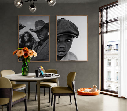 Quiet Classic Monochromer Flat-Cap Poster, Matt