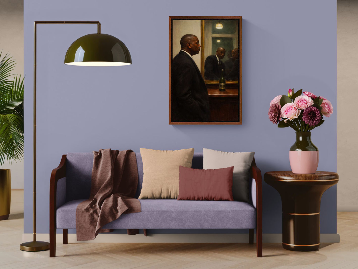 Quiet Reflection Framed Canvas Moody-Portrait Oil-Paint