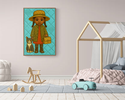 Quilt-Inspired Poster on Matte Stock, Folk Art Style