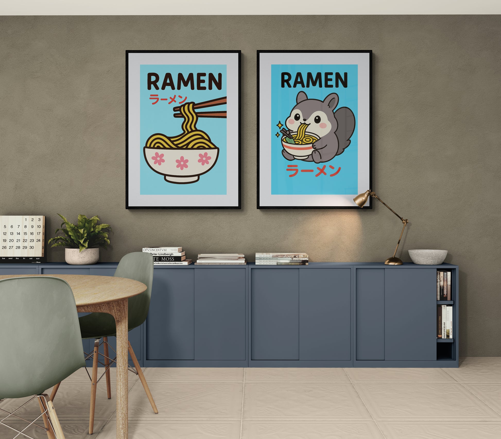 Ramen Joy: Kawaii Poster on Matte Paper in Pop Art