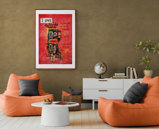 Red Oath Matte Paper Poster - Neo-Expressionist Street Art