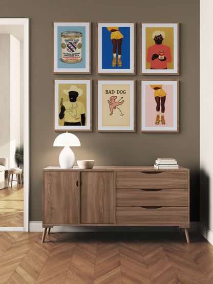 Bold & Rollin’ 80s Style on Wheels Pop-Art Matte Paper Poster
