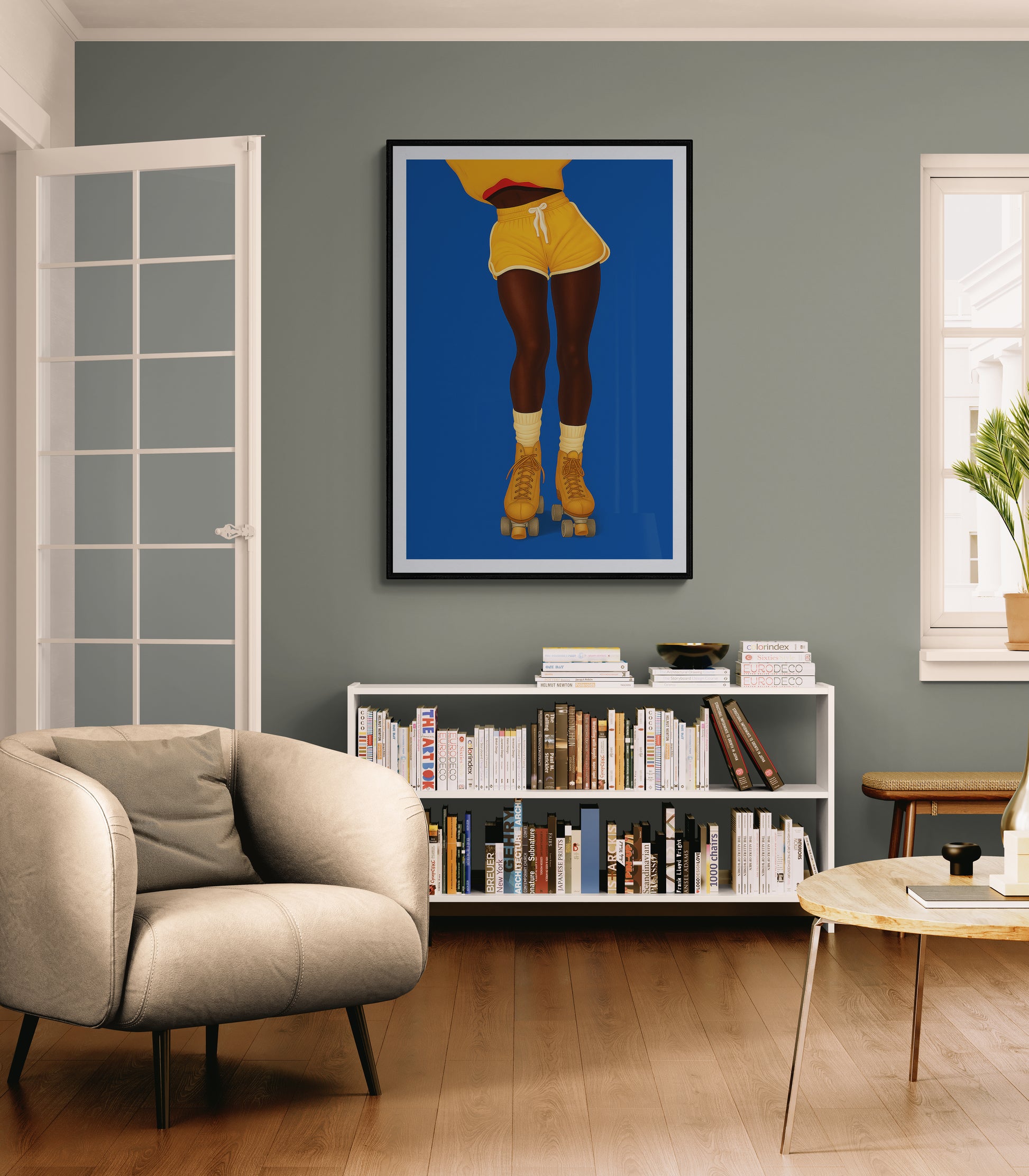 Retro Glide Yellow Skates & Sunshine Vibes Pop-Art Matte Paper Poster