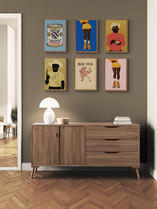 Bold & Rollin’ 80s Style on Wheels Pop-Art Matte Paper Poster