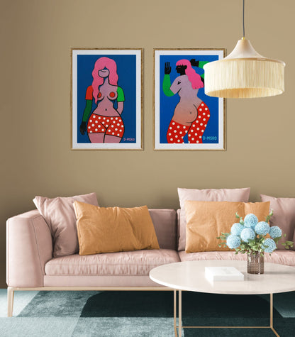 Retro Sensual Polka Shorts Pop-Art Matte Paper Poster