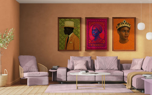 Royal Memory Quilt-Inspired Matte Paper Poster - Pan-African