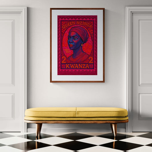 Royal Memory Quilt-Inspired Matte Paper Poster - Pan-African