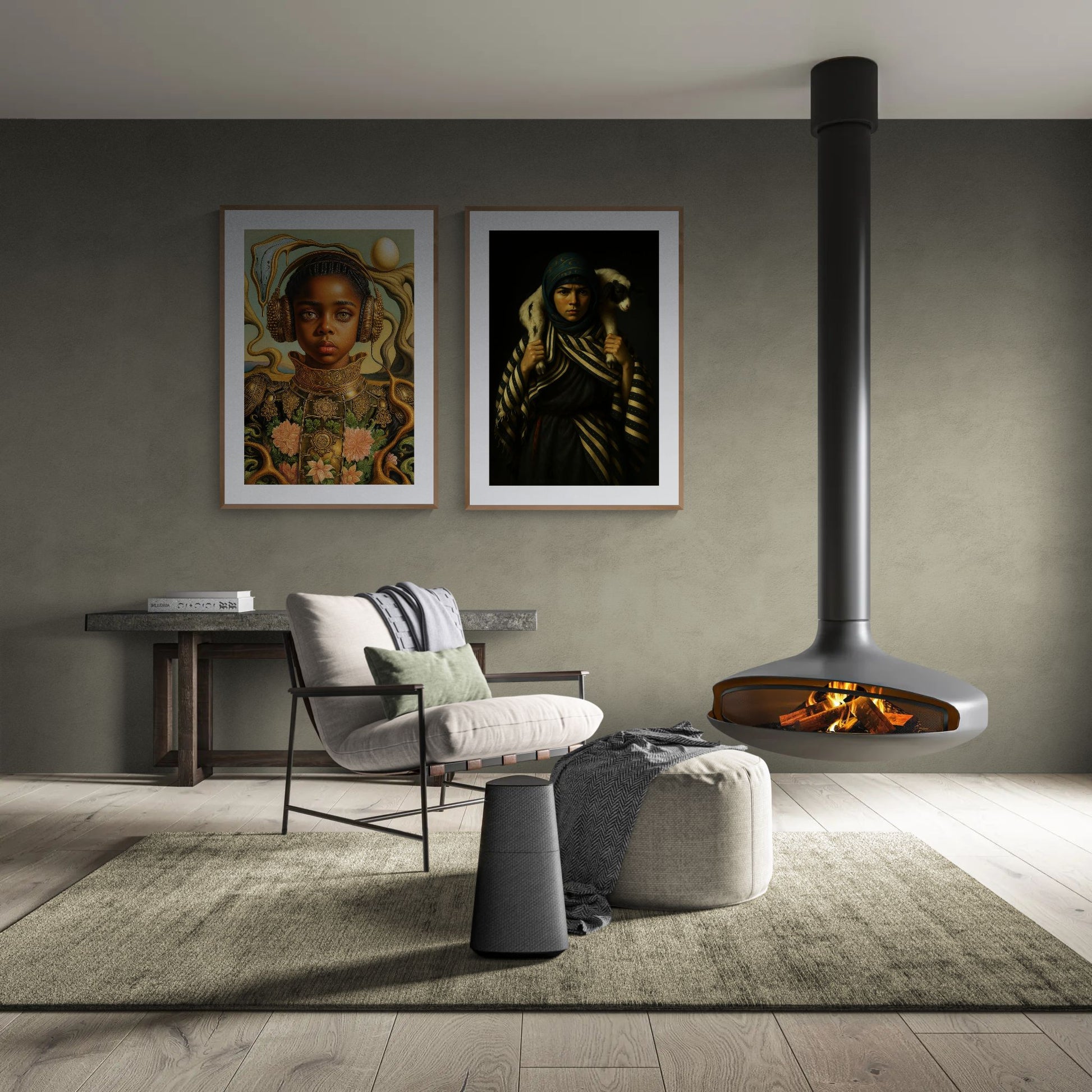 Salvador’s Blooming Warrior Matte Paper Poster - Surrealist-Baroque