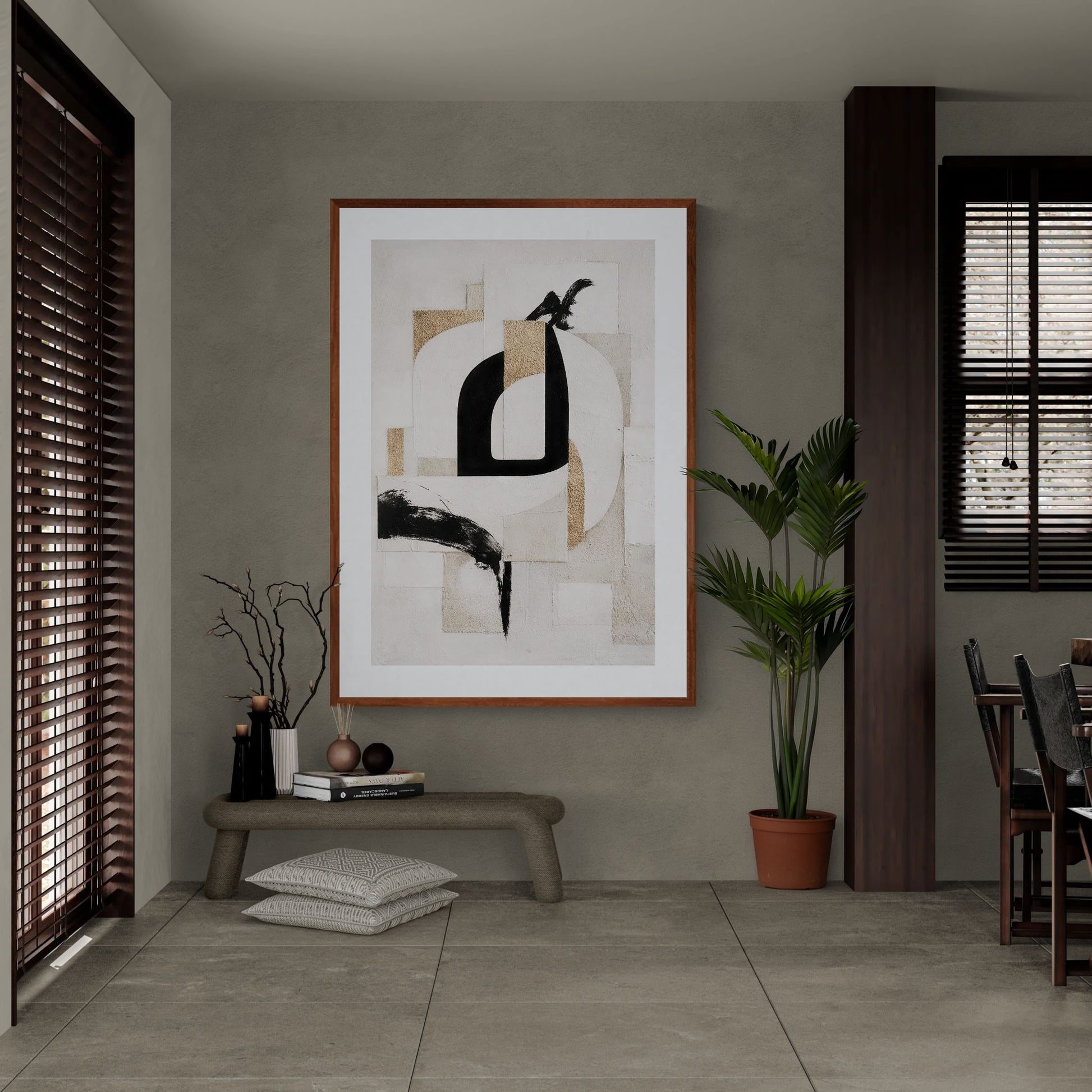 Sand & Shadow Abstract Minimalist Matte Poster
