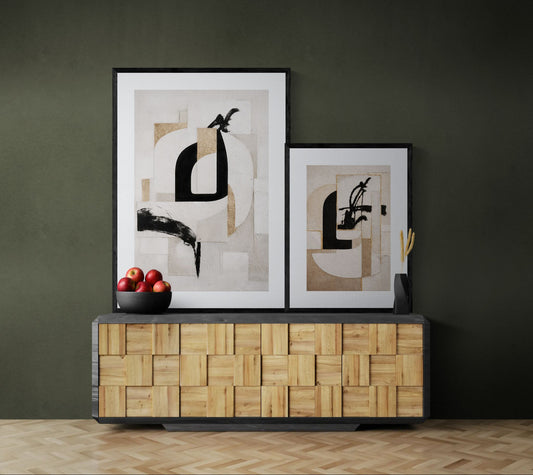 Sand & Shadow Abstract Minimalist Matte Poster