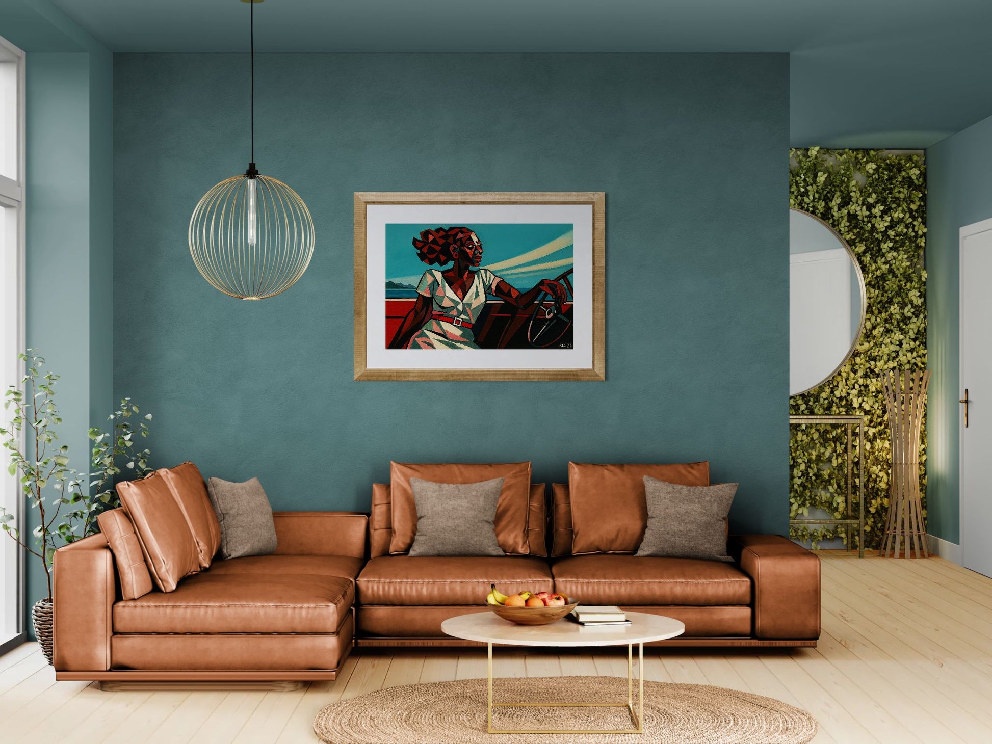 Sea Breeze Afro-Cubist Matte Paper Poster