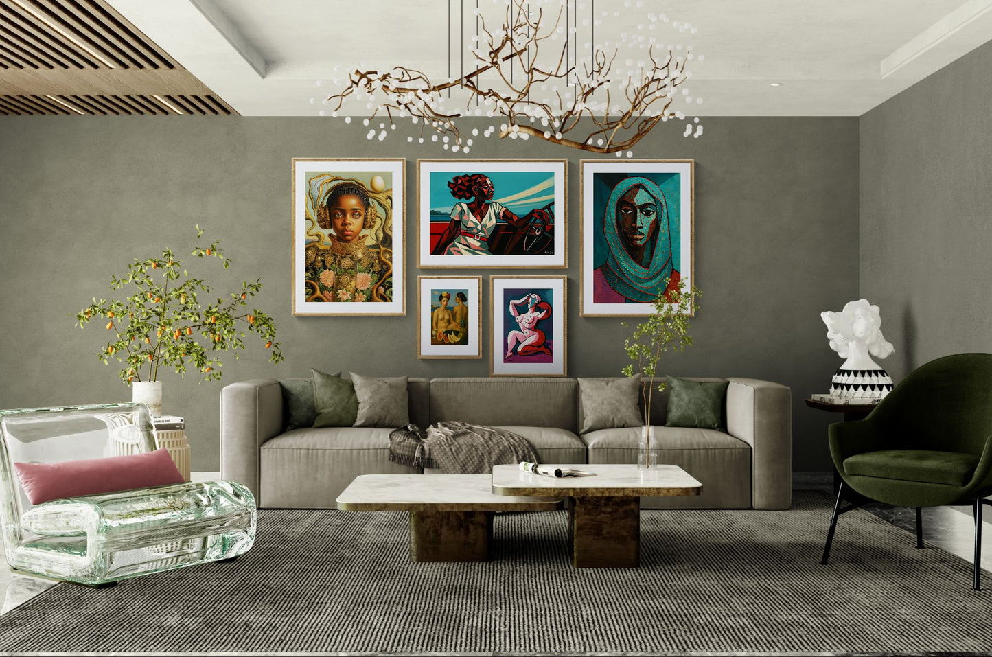 Sea Breeze Afro-Cubist Matte Paper Poster