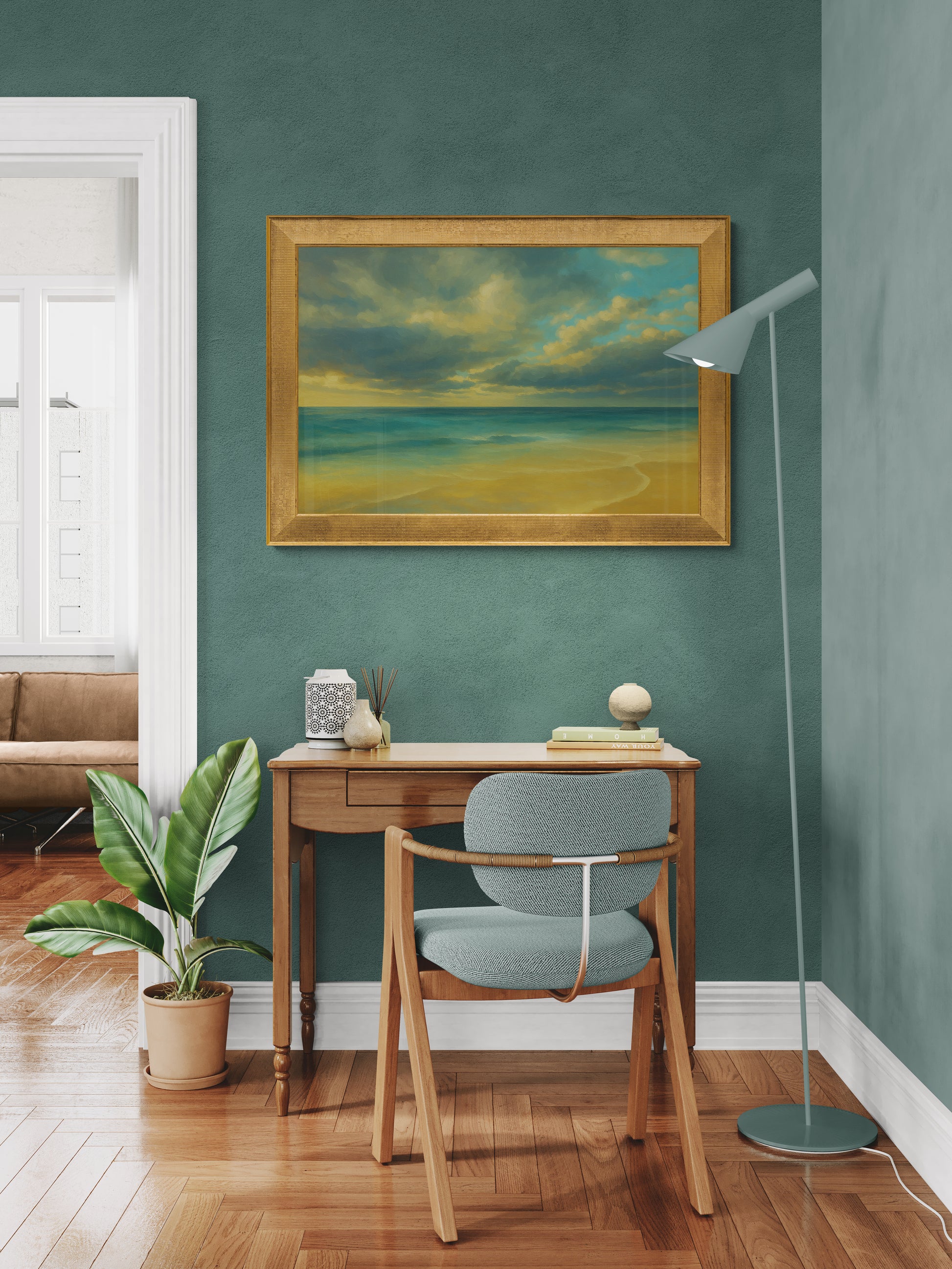 Coastal Tranquility Matte Paper Poster - Impressionist Aesthetic
