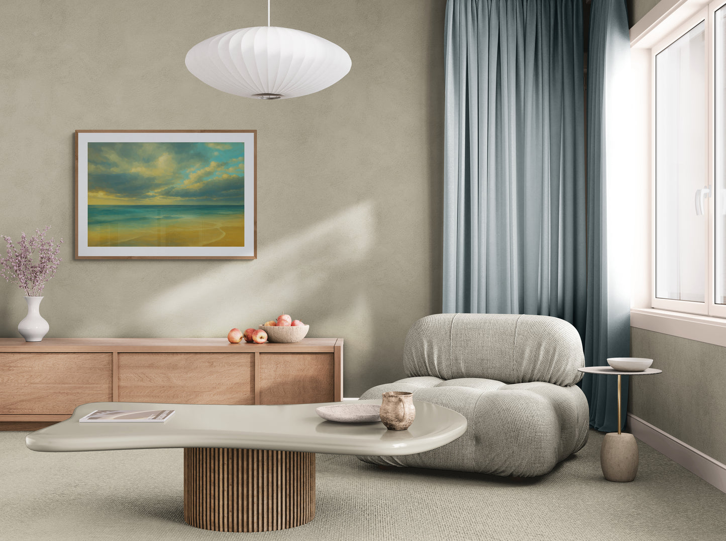 Coastal Tranquility Matte Paper Poster - Impressionist Aesthetic