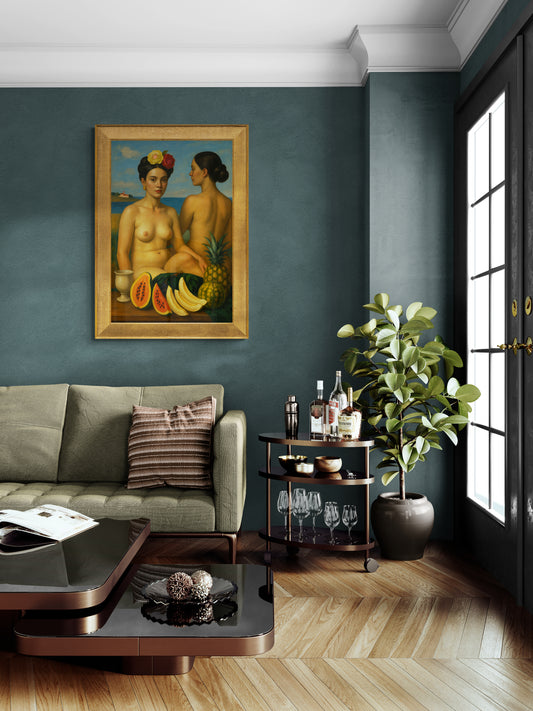 Seaside Goddesses Matte Paper Poster - Renaissance Style