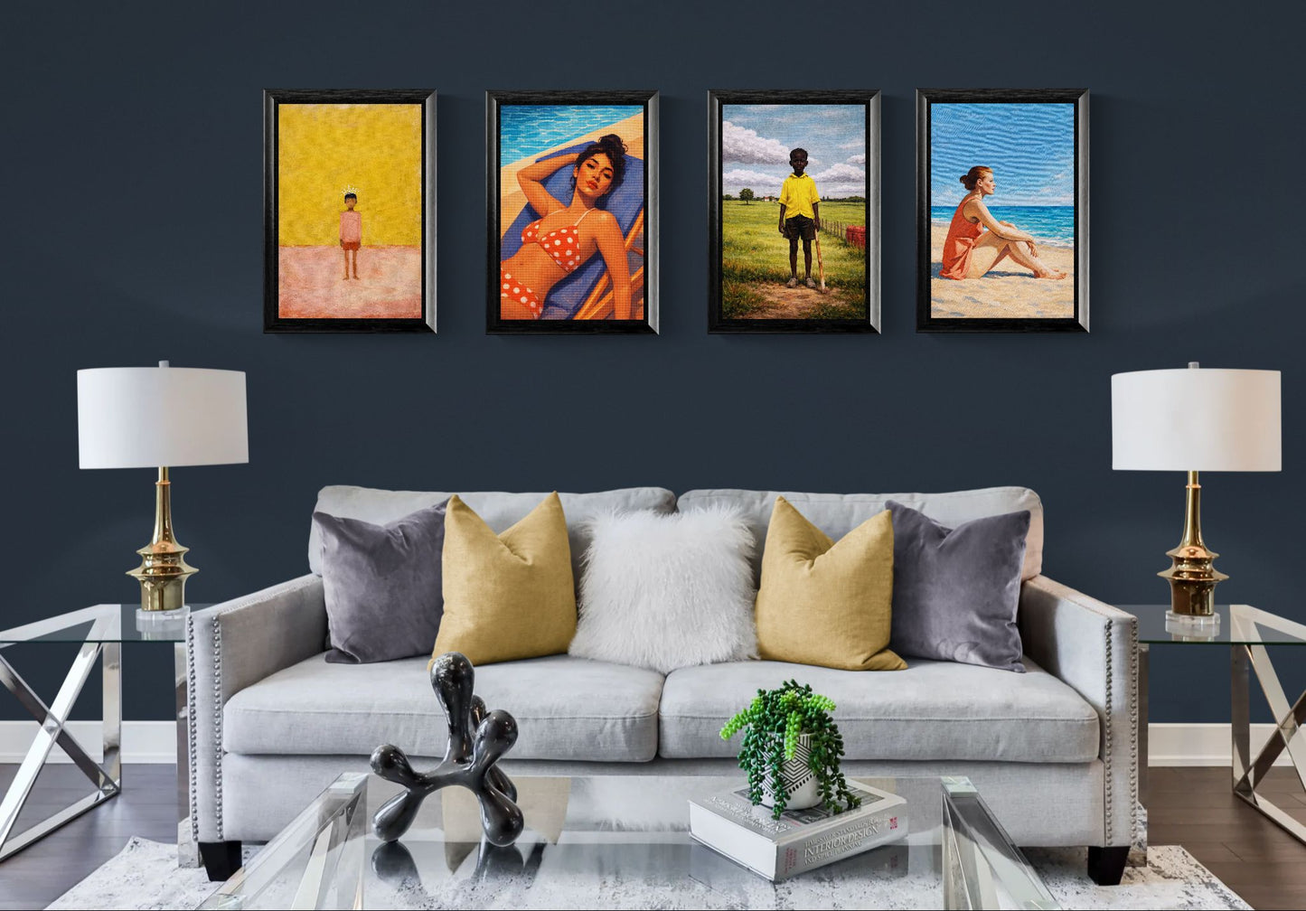 I Am Here Framed Canvas Afrocentric-Minimalist Figurative