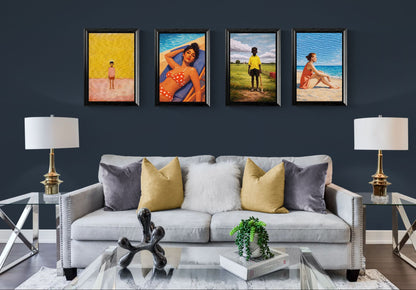 I Am Here Framed Canvas Afrocentric-Minimalist Figurative